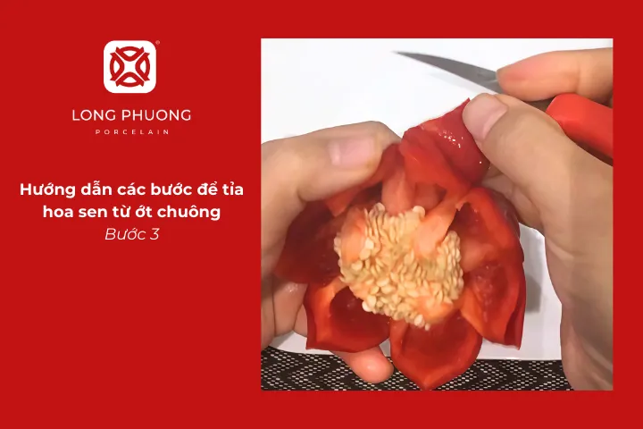 Tách mỗi cánh hoa làm hai lớp theo chiều dọc