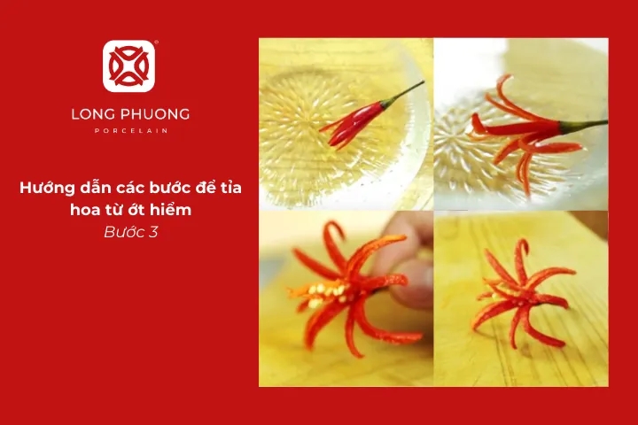 Ngâm hoa ớt hiểm vào nước lạnh trong khoảng 5 phút