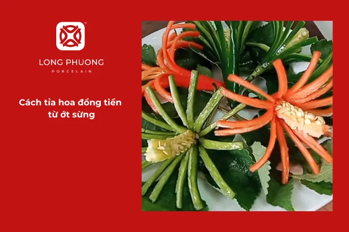 Cách tỉa ớt sừng thành hoa đồng tiền đẹp và đơn giản