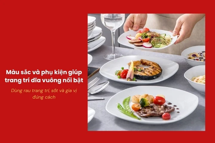 Sử dụng rau và sốt trang trí món ăn hợp lý