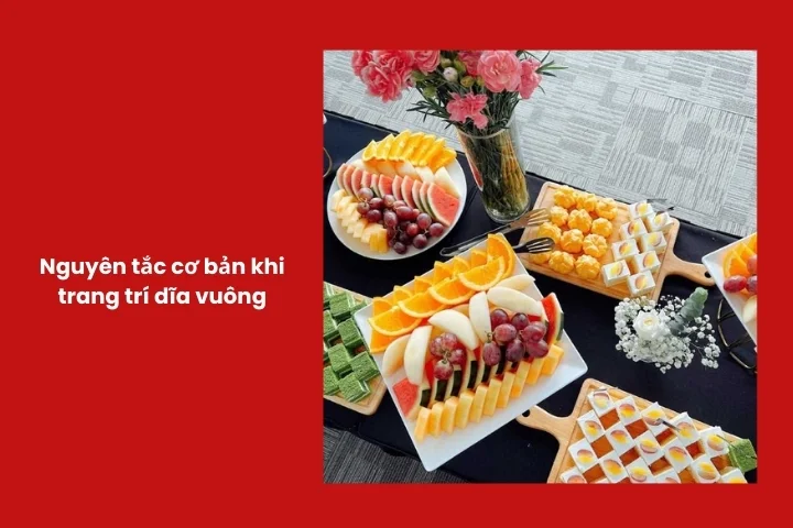 Các nguyên tắc cần biết khi bày món trên đĩa vuông