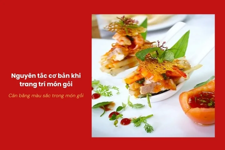 Sự kết hợp màu sắc tự nhiên giúp món gỏi trông bắt mắt hơn