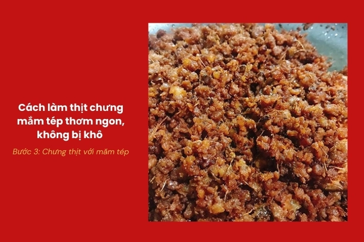 Chưng thịt với mắm tép cho thấm đều gia vị