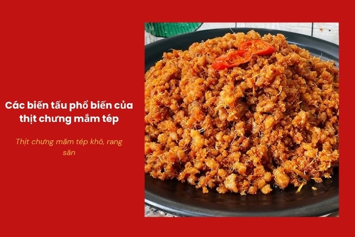 Thịt chưng mắm tép rang khô săn đậm vị