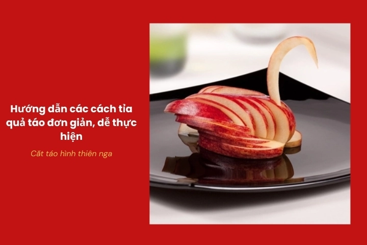 Cắt táo hình thiên nga đẹp mắt với các đường tỉa tinh tế và dễ thực hiện